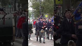 pipeband lead 2024 remembrancesunday military amp veterans parade in Perth scotland reels [upl. by Riana913]