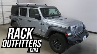 Jeep Wrangler JL Unlimited with Thule 300R Rapid Gutterfoot Roof Rack Crossbars [upl. by Eckart]