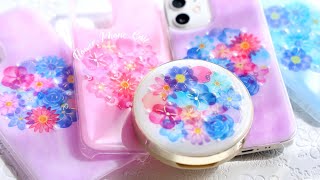 【レジン】フラワーブーケのスマホケースを作る｜プチプラコスメをリメイク DIY Flower Phone Case ｜Resin [upl. by Eesak]