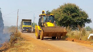 Jcb Machine With BharatBenz 6232 Going Together To Loading Murum In Village [upl. by Hertz]