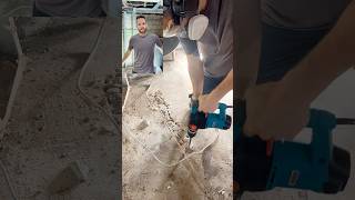 Jack Hammering the Basement Foundation diy homeimprovement home basementremodel [upl. by Lashonda527]