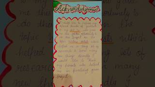 Ideas to write acknowledgement for school project music art song project shorts [upl. by Bernelle]