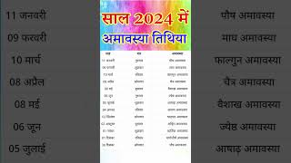 2024 amavasya kab hai  2024 amavasya dates  2024 amavasya list  2024 amavasya calendar  अमावस्या [upl. by Wagshul]