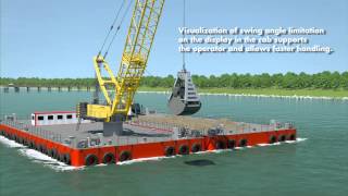 Liebherr  HS 8300 HD Pactronic in dredging application on a barge [upl. by Trevethick]