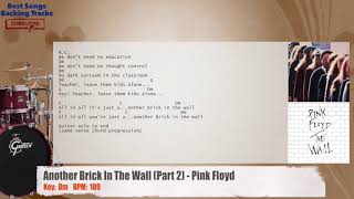 🥁 Another Brick In The Wall  Pink Floyd Drums Backing Track with chords and lyrics [upl. by Asir176]