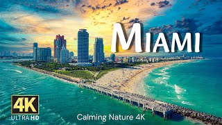 4K Miami A Tour of Sun Iconic Beaches and Stunning Cityscapes [upl. by Nicol234]