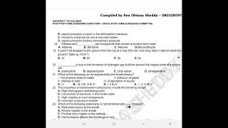 UNICAL CHEMISTRY PAST QUESTIONS 2 [upl. by Sadoff]