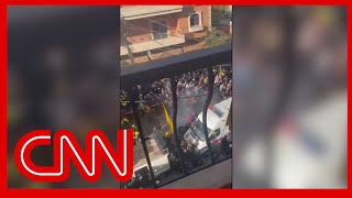 Video shows moment of walkietalkie explosion at funeral in Lebanon [upl. by Hpeseoj879]