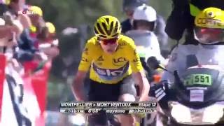 Chris Froome runs a mountain after losing bike on Mont Ventoux in Tour De France [upl. by Avle]