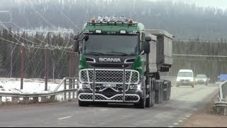 Scania R730 \8 8x44  Route 395 Kaunisvaara to Pitkäjärvi [upl. by Didier]