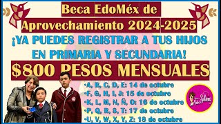 🥳¡REGISTRA A TUS HIJOS EN LA BECA EDOMEX DE APROVECHAMIENTO 2024 2025👌 [upl. by Ardnahs]