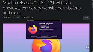 Mozilla releases Firefox 131 with tab previews temporary website permissions and more [upl. by Etteluap]