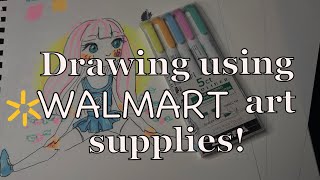 Drawing using WALMART SCHOOL ART SUPPLIES [upl. by Palila]