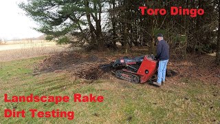 Mini Skid Steer Landscape Rake Dirt Testing [upl. by Burrows]