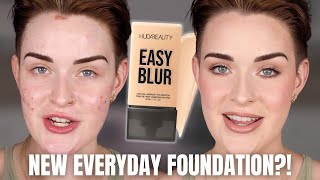 Huda Beauty Easy Blur Foundation  2 day wear test on combo skin [upl. by Ycal]