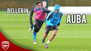 Aubameyang vs Bellerin  Ultimate Speed Battle [upl. by Anoyek387]