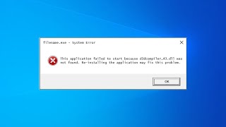 Fix D3DCOMPILER43dll is missing in Windows 11  10  How To Solve d3dcompiler 43 dll Not Found [upl. by Assenov]