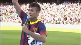 Presentacion El primer día de Neymar en el FC Barcelona 2013 Presentazione [upl. by Akeme]