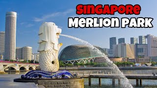 Merlion park Singapore walking tour 4K [upl. by Valdes189]