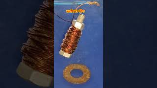 Copper wire se banaa magnet trending experimemt shortvideo [upl. by Ecnerual268]