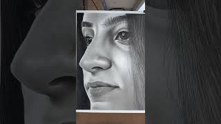 Realistic portrait drawing art photorealism sketch shortsviral shortsvideo viralshort kanpur [upl. by Samul541]