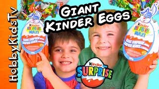 We Open Huge REAL KINDER MAXI Surprise Eggs with HobbyKids [upl. by Claribel]