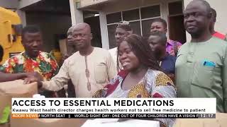 Kwahu West health director charges health workers not to sell free medicine to patient  101024 [upl. by Assirahs610]