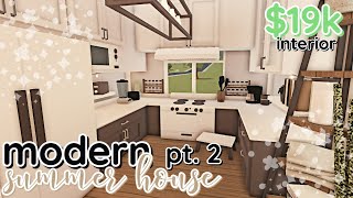 PART 2 Modern Summer Bloxburg NO GAME PASS House Build Interior [upl. by Eahsel488]