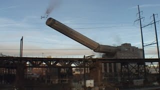 Penn Coach Yard Chimney aka The Drexel Shaft Demolition  Controlled Demolition Inc [upl. by Taylor]