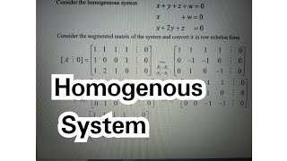 Homogenous System Of linear equations  Linear Algebra  UrduHindi [upl. by Naujd605]