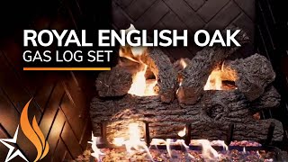 Royal English Oak Vented Gas Logs  Classic Series  Real Fyre [upl. by Inavoy]