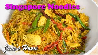 Singapore Noodles Curry Stir Fried Noodles with Chicken  Better Audio [upl. by Sleinad]