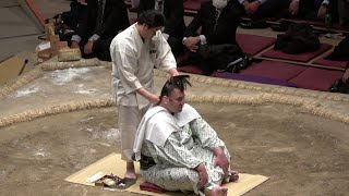 Sumo hairdressing featuring Tochinoshin [upl. by Reichel87]