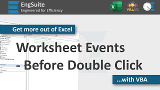 Worksheet Before Double Click Event Handler  Excel VBA [upl. by Auohp]