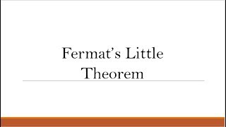 Proof of Fermats Little Theorem using modular arithmetic [upl. by Eeznyl]