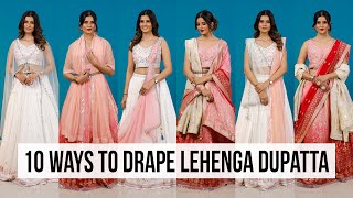 10 NEW Dupatta Draping Styles for Lehenga  Indo western amp Silk Lehengas [upl. by Alida168]