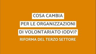 Riforma terzo settore  Cosa cambia per le organizzazioni di volontariato [upl. by Dubenko574]