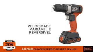 BLACKDECKER  PARAFUSADEIRAFURADEIRA 20V BCD702C1 [upl. by Stead248]