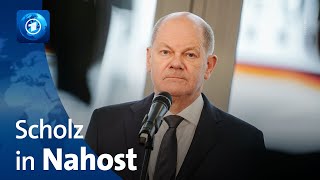 NahostReise zum GazaKrieg Scholz trifft Jordaniens König [upl. by Meggy]