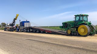 Winching A Dead John Deere 8520T [upl. by Elexa]