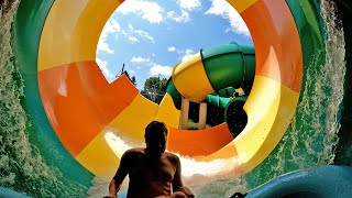 Sandstorm  Double Funnel Water Slide at Camelbeach Water Park [upl. by Anirbac]