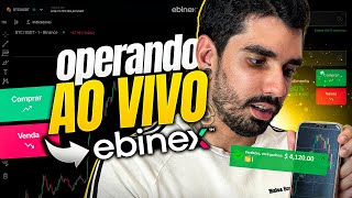 OPÇÕES BINÁRIAS AO VIVO  ALAVANCANDO  CORRETORA EBINEX [upl. by Sucerdor]