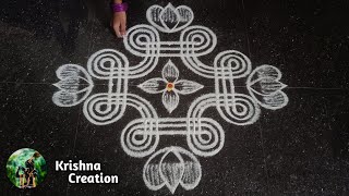 Easy Padi Kolam Design with 5x3x3 dots  Simple Padi Kolam  Beautiful Rangoli  Padi kolam Muggulu [upl. by Gil180]