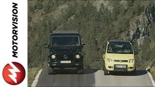 Fiat Panda 4x4 vs Mercedes GClass [upl. by Niwdog]