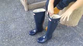 Wellies HUNTER Original Gloss Tall Feather Navi w23616 [upl. by Hecht199]