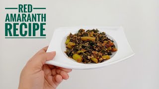 Red Amaranth Leaves Upkari  Tamdi bhaji upkari  Harive soppina palya  Recipe  Konkani Style [upl. by Myrvyn]