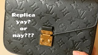 Louis Vuitton pochette metis empreinte noir black rep review [upl. by Lesoj]