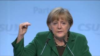 CSUParteitag Rede von Bundeskanzlerin Merkel [upl. by Inilahs]