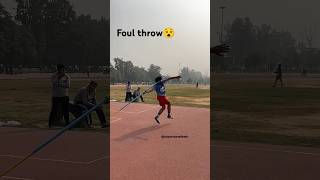 ❌foul throw 😱javelinthrow olympics neerajchopra trending trendingshorts shortvideo army [upl. by Backer]