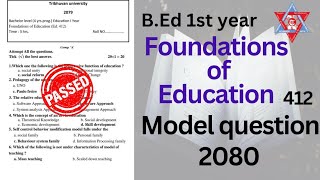 Foundation of Education model question for BEd 1st year [upl. by Ylrebmit]